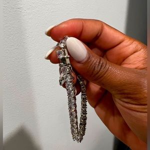 Silver Plated extra large CZ Tennis Bracelet